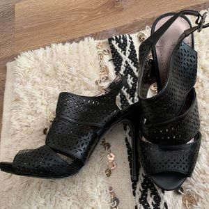 BCBG brand new black caged heels